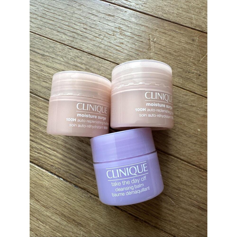 Clinique Moisture Surge & Cleansing Balm Set 3x 0.5 oz New‎ Travel Skincare